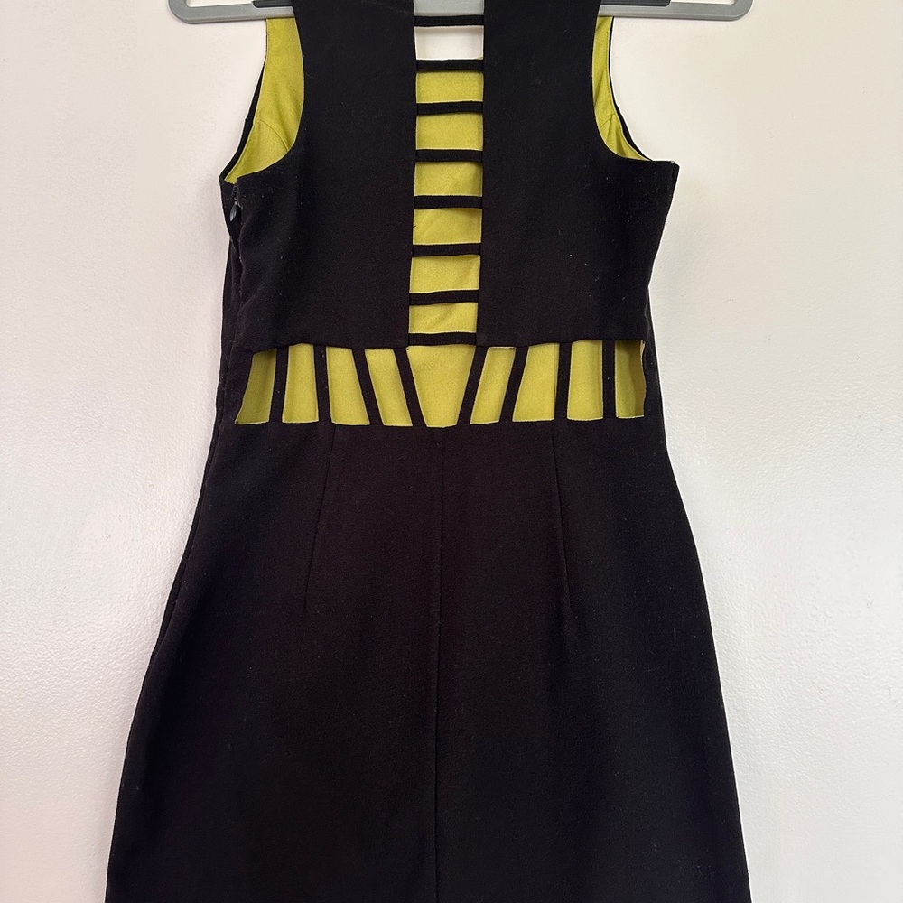 Black and Yellow Cutout Dress